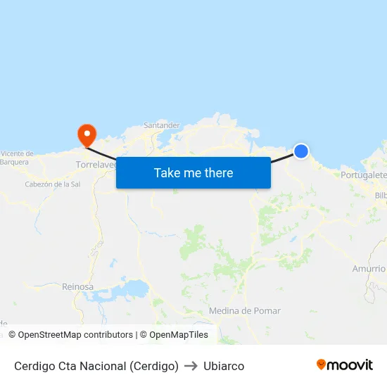 Cerdigo Cta Nacional (Cerdigo) to Ubiarco map