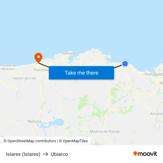 Islares (Islares) to Ubiarco map
