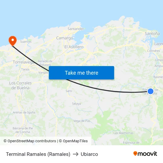 Terminal Ramales (Ramales) to Ubiarco map