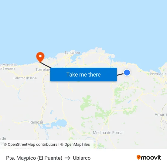 Pte. Maypico (El Puente) to Ubiarco map
