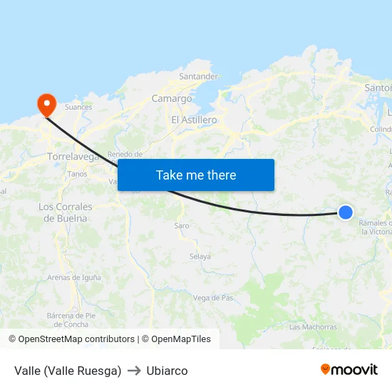 Valle (Valle Ruesga) to Ubiarco map