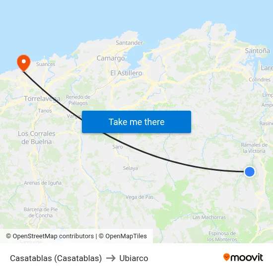 Casatablas (Casatablas) to Ubiarco map