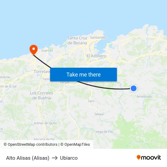 Alto Alisas (Alisas) to Ubiarco map
