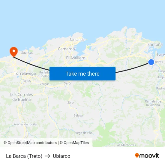 La Barca (Treto) to Ubiarco map