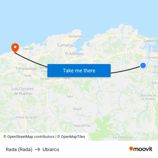 Rada (Rada) to Ubiarco map
