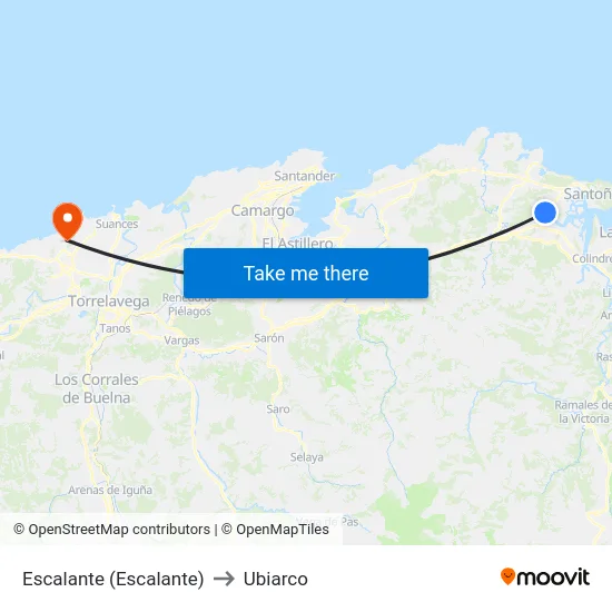 Escalante (Escalante) to Ubiarco map