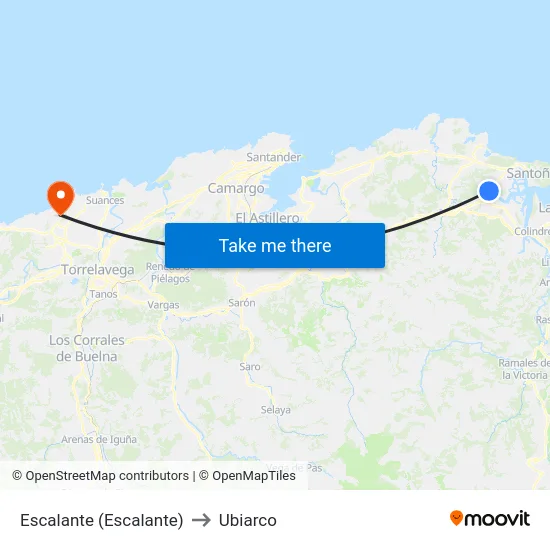 Escalante (Escalante) to Ubiarco map