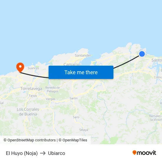 El Huyo (Noja) to Ubiarco map
