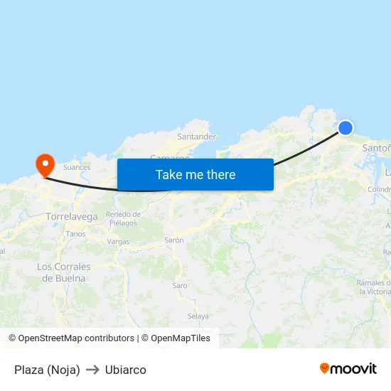 Plaza (Noja) to Ubiarco map
