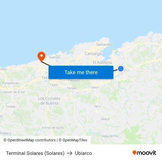 Terminal Solares (Solares) to Ubiarco map