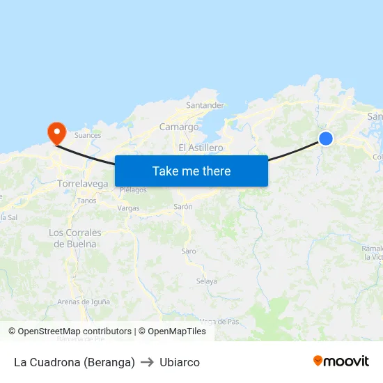 La Cuadrona (Beranga) to Ubiarco map