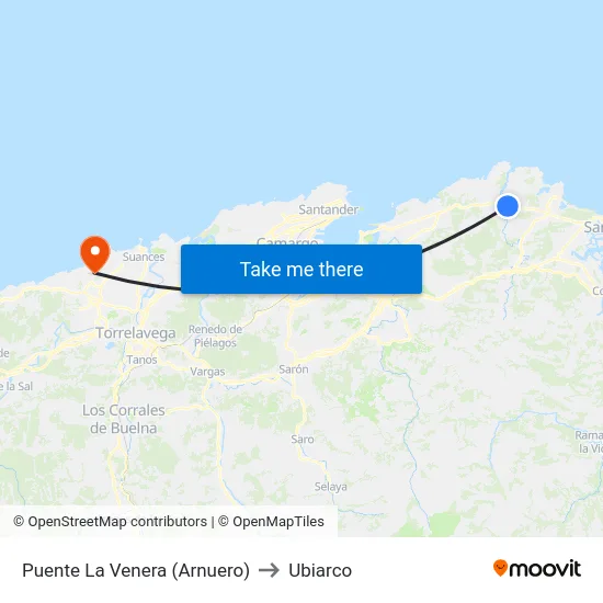 Puente La Venera (Arnuero) to Ubiarco map