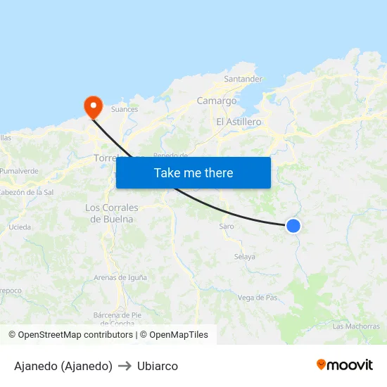Ajanedo (Ajanedo) to Ubiarco map