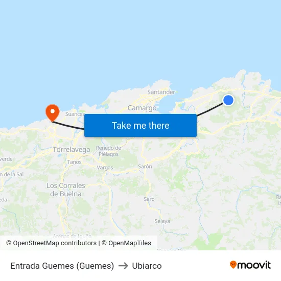 Entrada Guemes (Guemes) to Ubiarco map