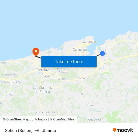Setien (Setien) to Ubiarco map