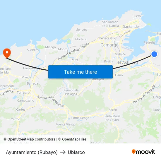 Ayuntamiento (Rubayo) to Ubiarco map