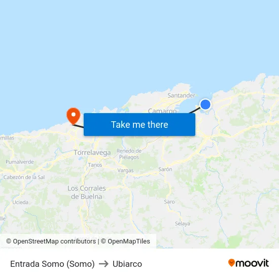 Entrada Somo (Somo) to Ubiarco map