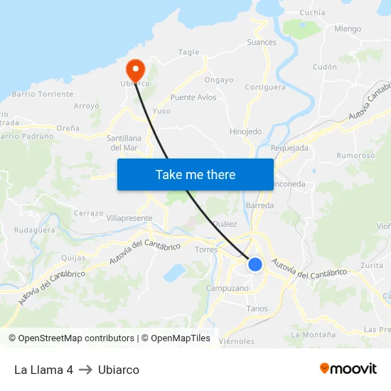 La Llama 4 to Ubiarco map