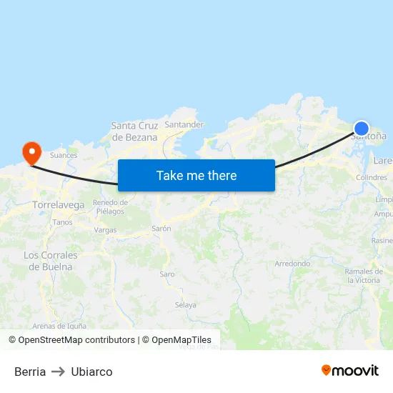 Berria to Ubiarco map