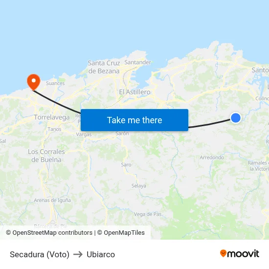 Secadura (Voto) to Ubiarco map