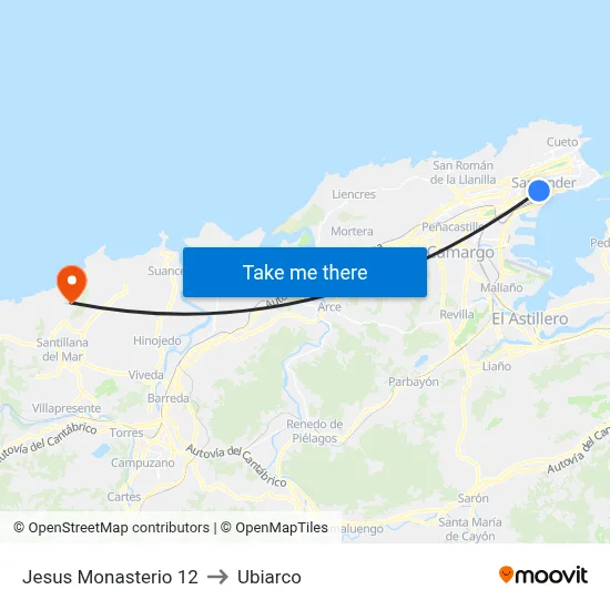 Jesus Monasterio 12 to Ubiarco map