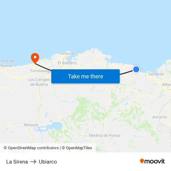 La Sirena to Ubiarco map
