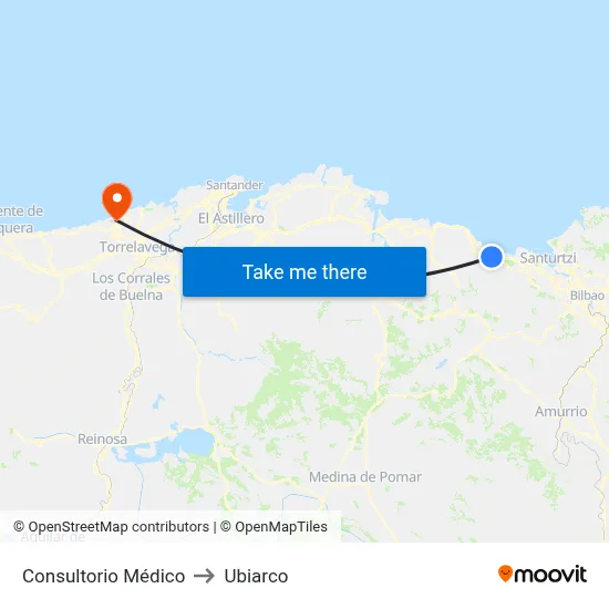 Consultorio Médico to Ubiarco map