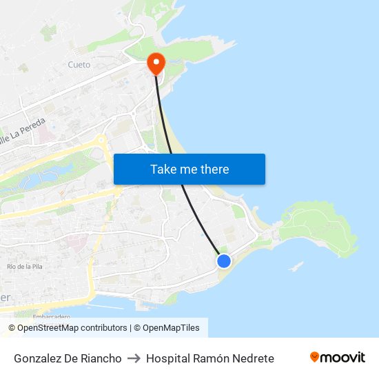 Gonzalez De Riancho to Hospital Ramón Nedrete map