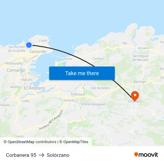 Corbanera 95 to Solórzano map