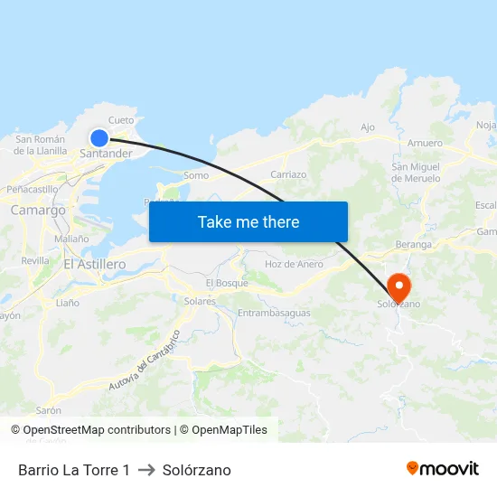 Barrio La Torre 1 to Solórzano map