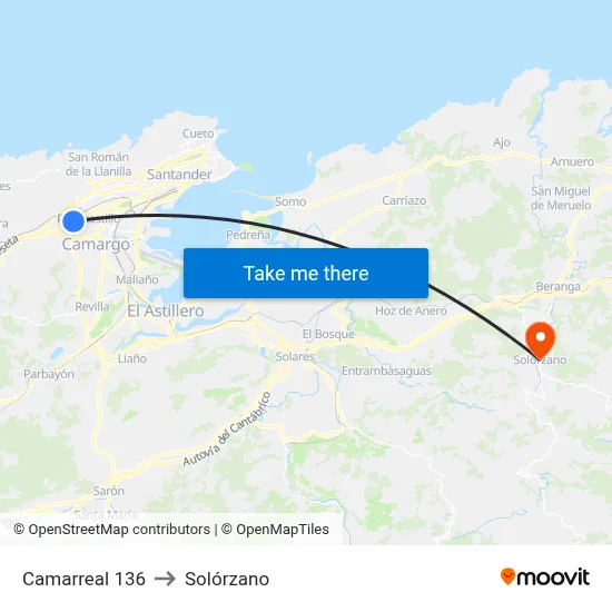 Camarreal 136 to Solórzano map