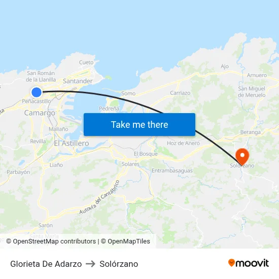 Glorieta De Adarzo to Solórzano map