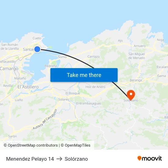 Menendez Pelayo 14 to Solórzano map
