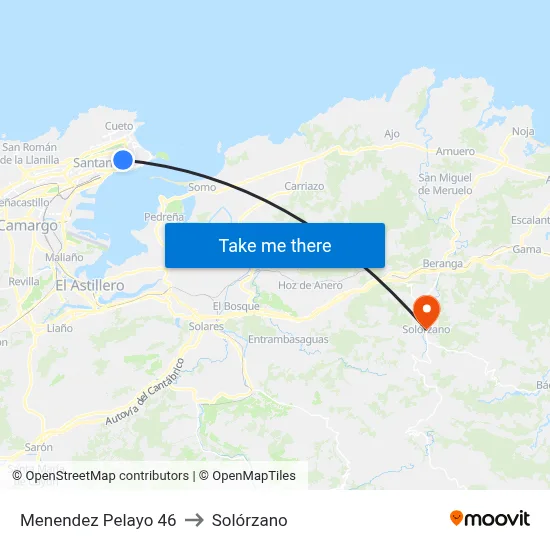 Menendez Pelayo 46 to Solórzano map