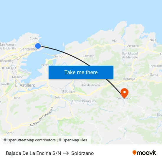 Bajada De La Encina S/N to Solórzano map