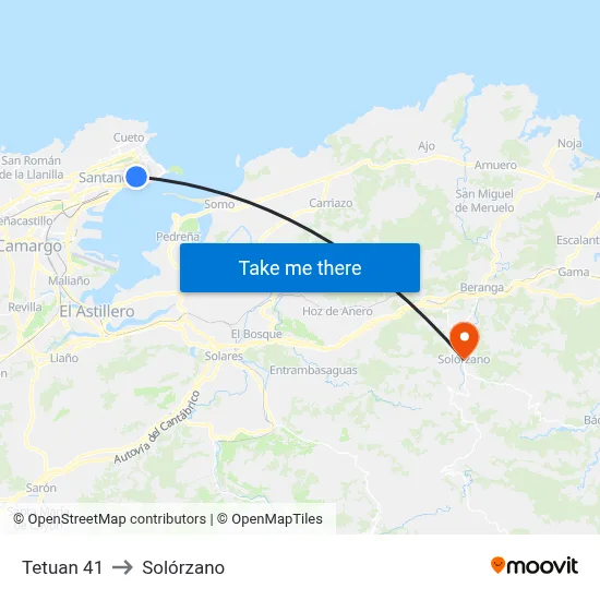 Tetuan 41 to Solórzano map