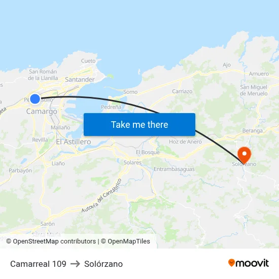 Camarreal 109 to Solórzano map