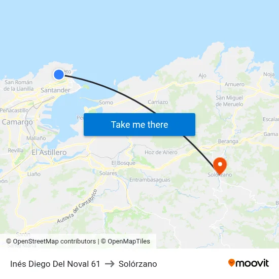 Inés Diego Del Noval 61 to Solórzano map