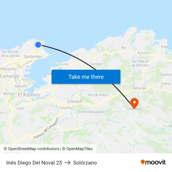 Inés Diego Del Noval 25 to Solórzano map