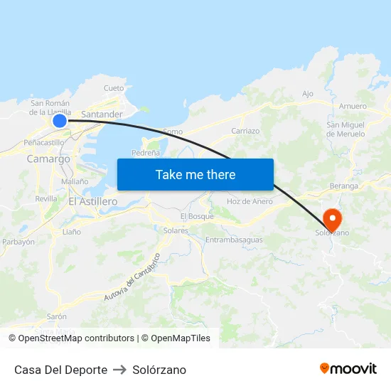 Casa Del Deporte to Solórzano map