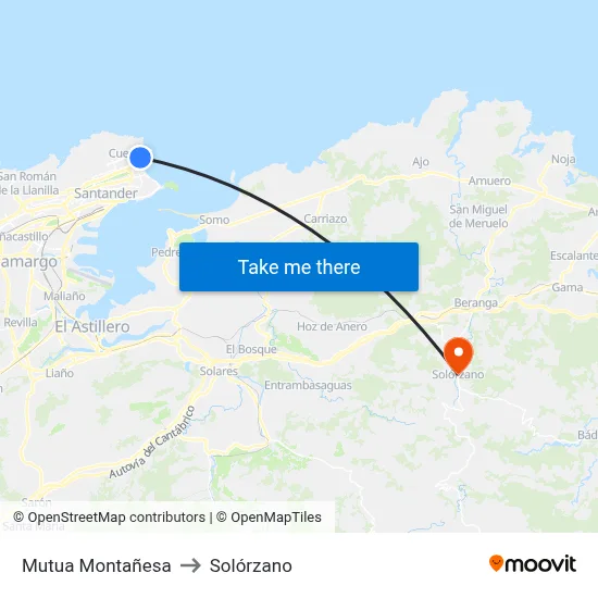 Mutua Montañesa to Solórzano map
