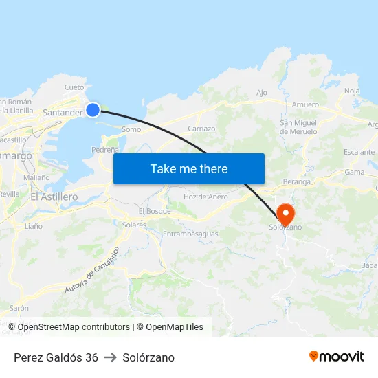 Perez Galdós 36 to Solórzano map