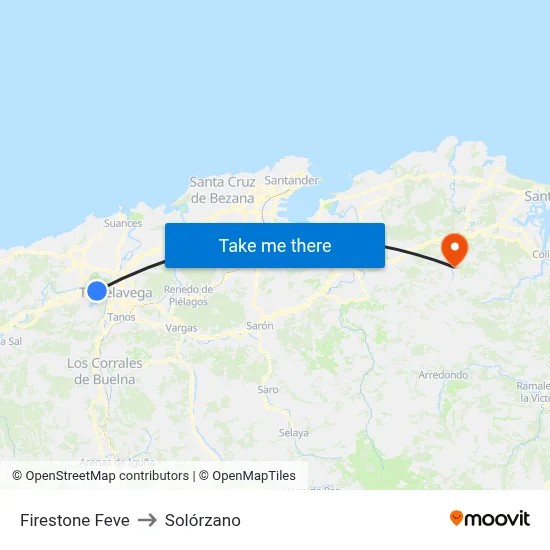 Firestone Feve to Solórzano map