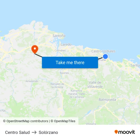Centro Salud to Solórzano map