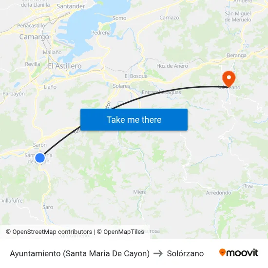 Ayuntamiento (Santa Maria De Cayon) to Solórzano map