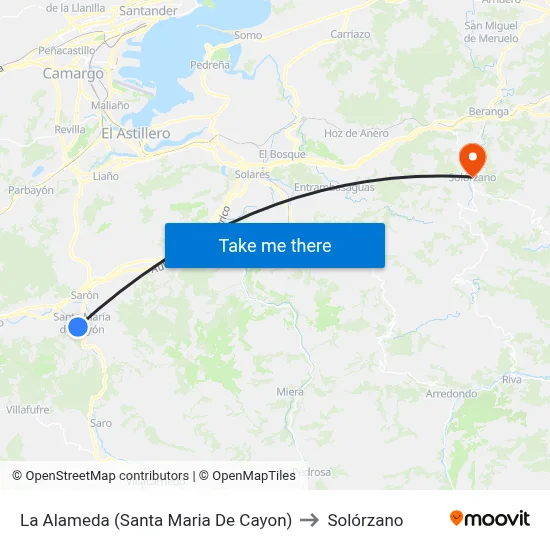 La Alameda (Santa Maria De Cayon) to Solórzano map
