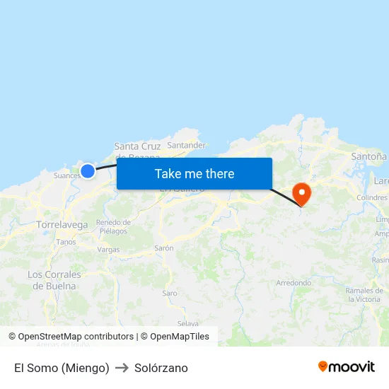 El Somo (Miengo) to Solórzano map