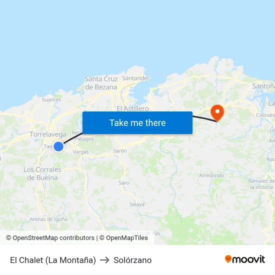 El Chalet (La Montaña) to Solórzano map