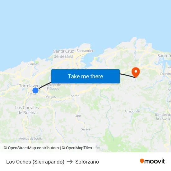 Los Ochos (Sierrapando) to Solórzano map