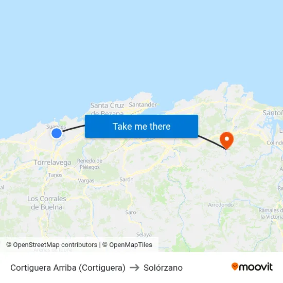 Cortiguera Arriba (Cortiguera) to Solórzano map